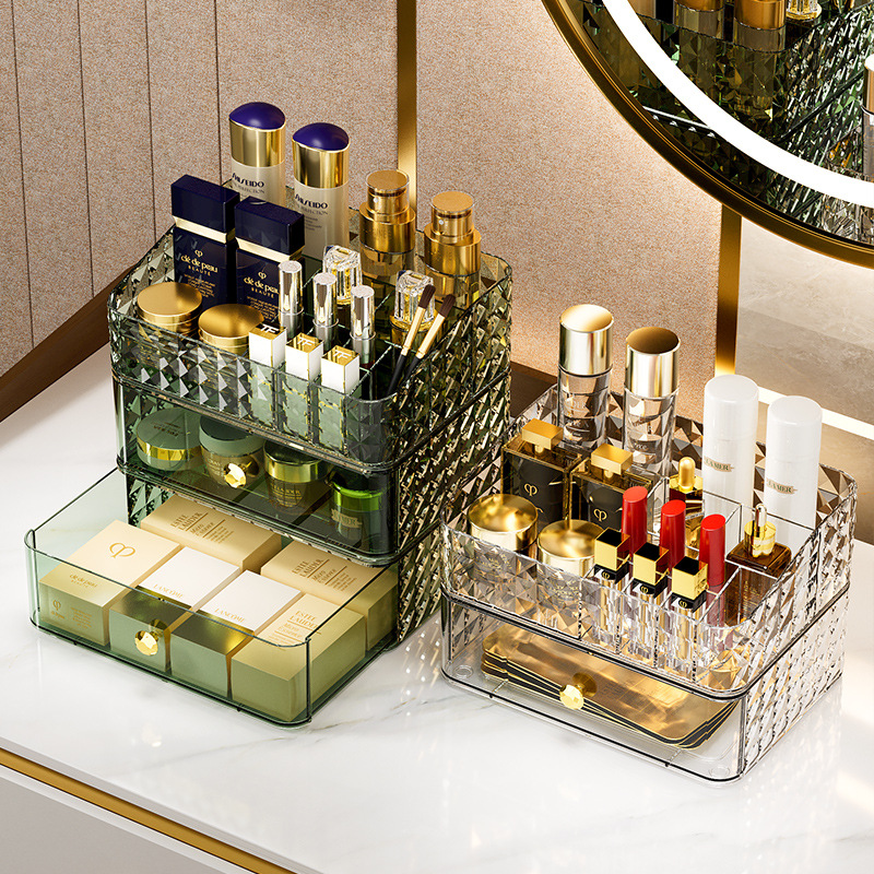 Luxury High End Skincare - Diamond Pattern Cosmetics Storage Box High-end