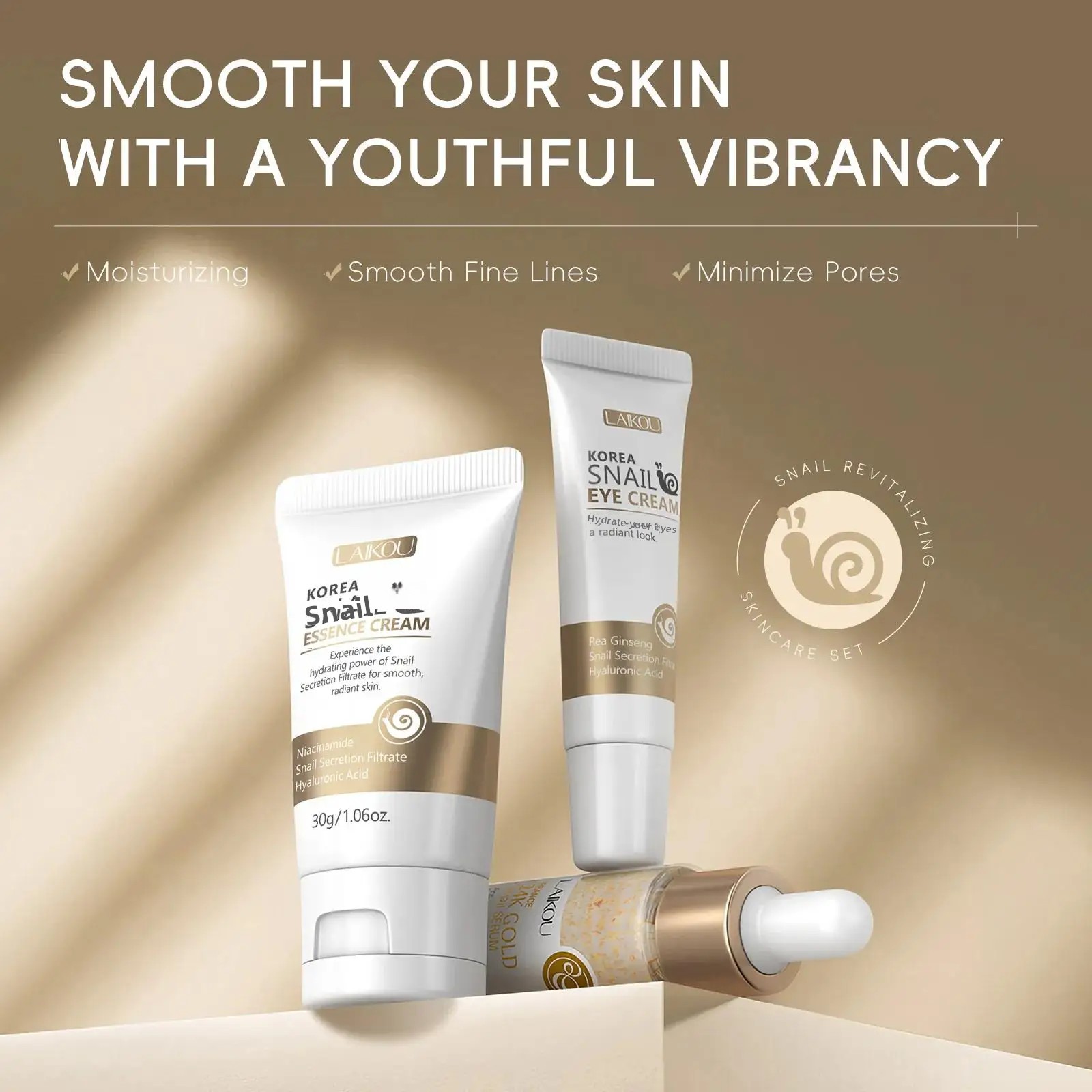 24K Gold Snail Repair Serum Ey - Luxury Skincare Essence 评论和价格