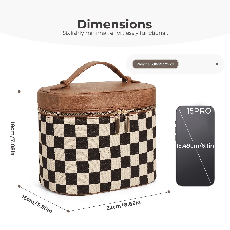 Checkerboard Make Up Bag Retro - Luxury Skincare Aesthetic 评论和价格