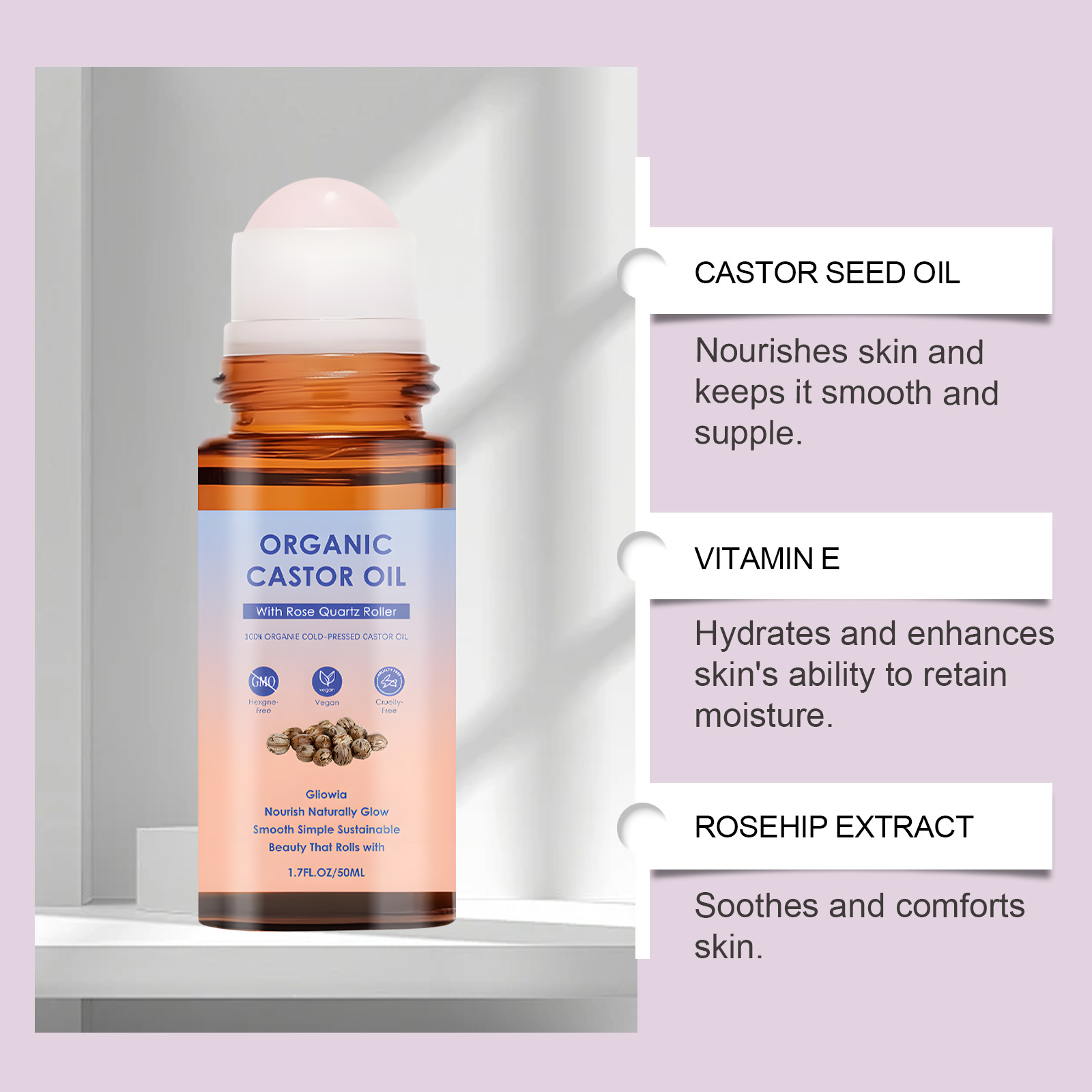 Natural Organic Castor Oil Col - Cold Pressed Rose Hip 评论和价格